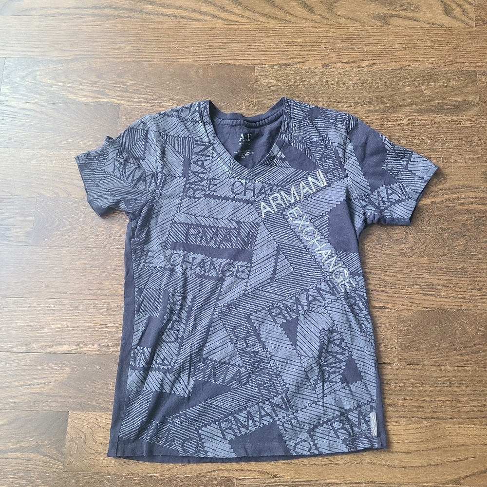 Armani Exchange Blue Graphic Men's Shirt